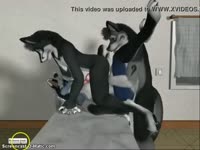 [ Zoophilia Hentai Movie ] Canines enjoy their first MMF threesome